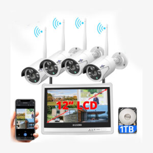 KIT DE VIGILANCIA WINTECH WIRELESS 8 CANAIS COM MONITOR 15.6'' LCD 1TB HDD DE 4 CAMERAS WIFI 3MP